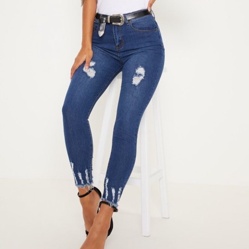 Pretty Little Thing Mid Wash 5 Pocket Skinny Jean